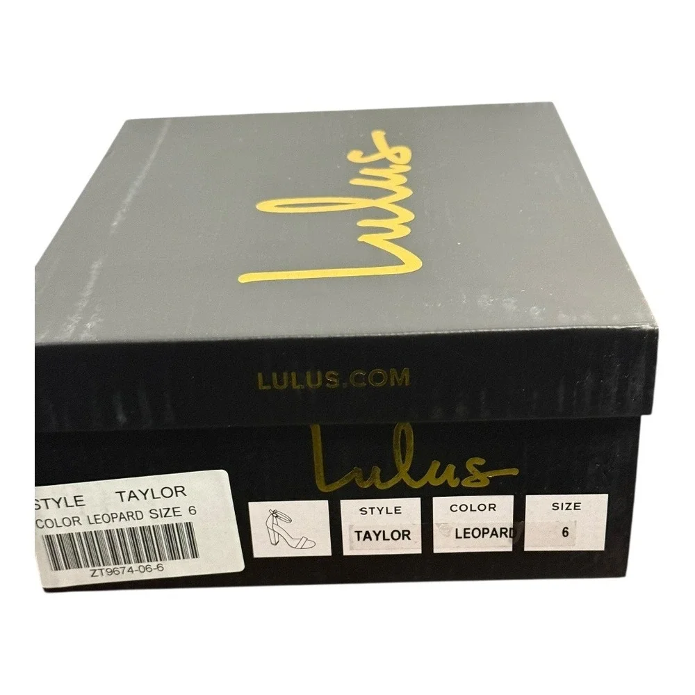 Lulus‎ Taylor Leopard Vegan Suede Block Heel Sandal 6 NIB